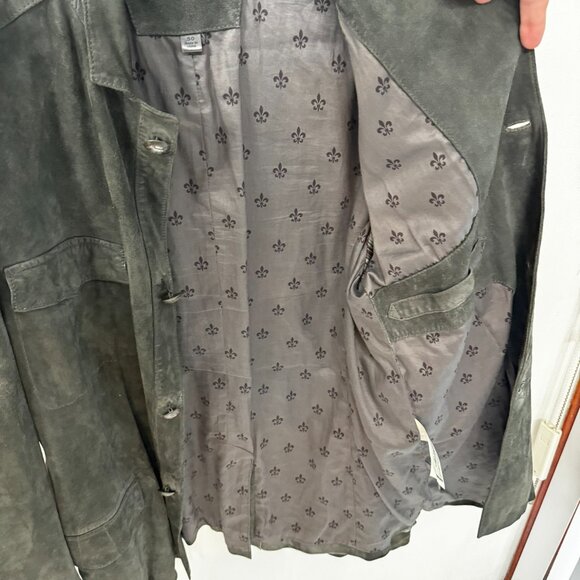 JOHN VARVATOS Oxide Grey Goat Suede Officer's Jacket (sz. 50) MSRP $2298 - Picture 7 of 12